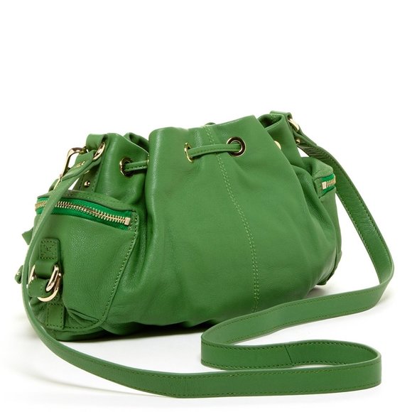 HAYDEN HARNETT GREEN LEATHER CROSS BODY BAG NWT - Picture 2 of 16